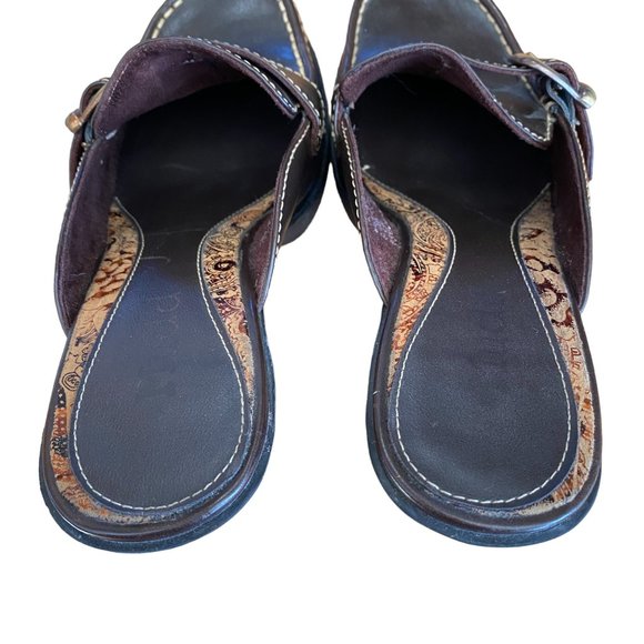 Vintage Mudd Y2K Faux Leather Chunky Block Heel Slide Slip On Mules Shoes-7.5 - Picture 5 of 11